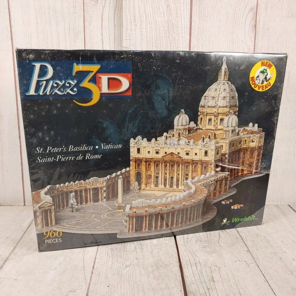 NEW & SEALED Puzz 3D St. Peter’s Basilica Vatican Rome 966 Pieces Wrebbit Puzzle